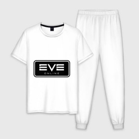 Мужская пижама хлопок с принтом EVE online в Белгороде, 100% хлопок | брюки и футболка прямого кроя, без карманов, на брюках мягкая резинка на поясе и по низу штанин
 | ив | игра | компьютерная