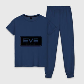 Женская пижама хлопок с принтом EVE online в Белгороде, 100% хлопок | брюки и футболка прямого кроя, без карманов, на брюках мягкая резинка на поясе и по низу штанин | ив | игра | компьютерная