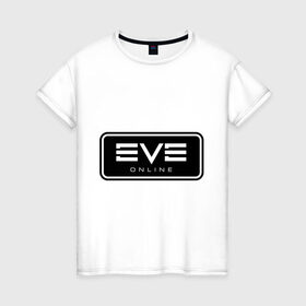 Женская футболка хлопок с принтом EVE online в Белгороде, 100% хлопок | прямой крой, круглый вырез горловины, длина до линии бедер, слегка спущенное плечо | ив | игра | компьютерная