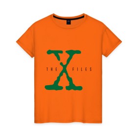 Женская футболка хлопок с принтом X files в Белгороде, 100% хлопок | прямой крой, круглый вырез горловины, длина до линии бедер, слегка спущенное плечо | x files | секретные материалы