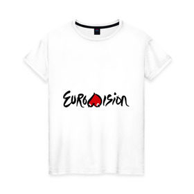Женская футболка хлопок с принтом Eurovision в Белгороде, 100% хлопок | прямой крой, круглый вырез горловины, длина до линии бедер, слегка спущенное плечо | eurovision | евровидение