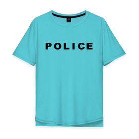 Мужская футболка хлопок Oversize с принтом POLICE в Белгороде, 100% хлопок | свободный крой, круглый ворот, “спинка” длиннее передней части | police | правоохранительные органы
