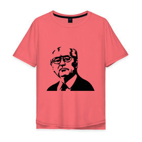 Мужская футболка хлопок Oversize с принтом Горбачев в Белгороде, 100% хлопок | свободный крой, круглый ворот, “спинка” длиннее передней части | Тематика изображения на принте: горбачев | михаил сергеевич | политические | россия