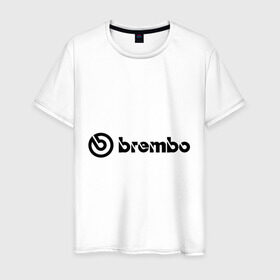 Мужская футболка хлопок с принтом Brembo в Белгороде, 100% хлопок | прямой крой, круглый вырез горловины, длина до линии бедер, слегка спущенное плечо. | brembo | брембо | колодки | тормоза | тормозные колодки | тюнинг