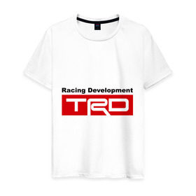 Мужская футболка хлопок с принтом TRD в Белгороде, 100% хлопок | прямой крой, круглый вырез горловины, длина до линии бедер, слегка спущенное плечо. | development | racing | racing development | toyota | toyota racing development | авто2012 | тойота