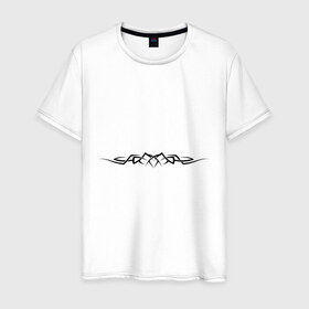 Мужская футболка хлопок с принтом Трайбл (14) в Белгороде, 100% хлопок | прямой крой, круглый вырез горловины, длина до линии бедер, слегка спущенное плечо. | 