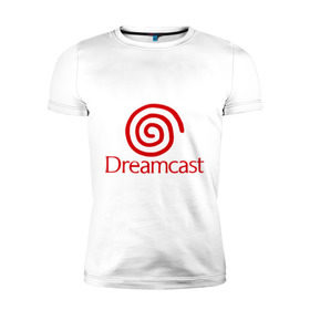 Мужская футболка премиум с принтом Dreamcast в Белгороде, 92% хлопок, 8% лайкра | приталенный силуэт, круглый вырез ворота, длина до линии бедра, короткий рукав | dreamcast | sega | видеоигры | приставки | сега