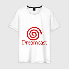 Мужская футболка хлопок с принтом Dreamcast в Белгороде, 100% хлопок | прямой крой, круглый вырез горловины, длина до линии бедер, слегка спущенное плечо. | dreamcast | sega | видеоигры | приставки | сега