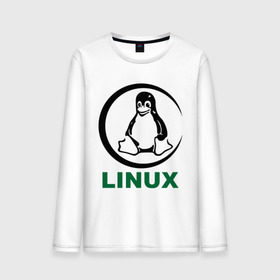 Мужской лонгслив хлопок с принтом Linux в Белгороде, 100% хлопок |  | пингвин