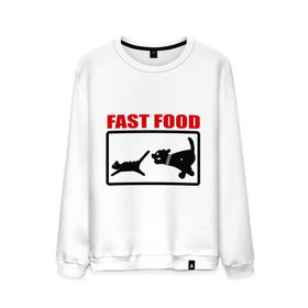 Мужской свитшот хлопок с принтом Fast food в Белгороде, 100% хлопок |  | fast food | fastfood | быстра еда | коты | кошка | песики | собака