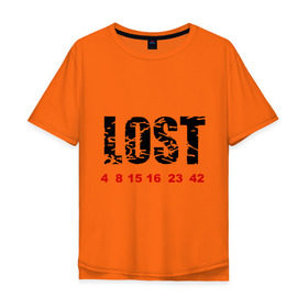 Мужская футболка хлопок Oversize с принтом LOST в Белгороде, 100% хлопок | свободный крой, круглый ворот, “спинка” длиннее передней части | lost | лост | остаться в живых