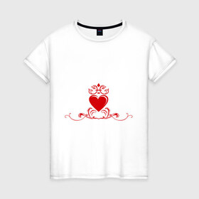 Женская футболка хлопок с принтом Сердечко Glam (2) в Белгороде, 100% хлопок | прямой крой, круглый вырез горловины, длина до линии бедер, слегка спущенное плечо | 