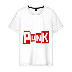 Мужская футболка хлопок с принтом Punk в Белгороде, 100% хлопок | прямой крой, круглый вырез горловины, длина до линии бедер, слегка спущенное плечо. | метал | панк | рок