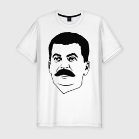 Мужская футболка премиум с принтом Сталин в Белгороде, 92% хлопок, 8% лайкра | приталенный силуэт, круглый вырез ворота, длина до линии бедра, короткий рукав | stalin | ussr | коба | кобба | политические | ссср | сталин