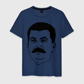 Мужская футболка хлопок с принтом Сталин в Белгороде, 100% хлопок | прямой крой, круглый вырез горловины, длина до линии бедер, слегка спущенное плечо. | stalin | ussr | коба | кобба | политические | ссср | сталин