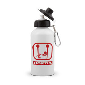 Бутылка спортивная с принтом Honda (эро) в Белгороде, металл | емкость — 500 мл, в комплекте две пластиковые крышки и карабин для крепления | Тематика изображения на принте: honda | авто | автомобиль | логотип | марка | машина | хонда
