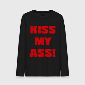 Мужской лонгслив хлопок с принтом Kiss My Ass в Белгороде, 100% хлопок |  | Тематика изображения на принте: меня | поцелуй
