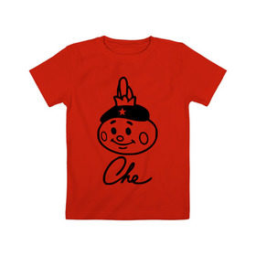 Детская футболка хлопок с принтом Че Поллино в Белгороде, 100% хлопок | круглый вырез горловины, полуприлегающий силуэт, длина до линии бедер | che | мультик | мультфильм | сказка | че поллино | чиполлино