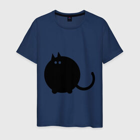 Мужская футболка хлопок с принтом Котег в Белгороде, 100% хлопок | прямой крой, круглый вырез горловины, длина до линии бедер, слегка спущенное плечо. | животные | кот | кошки | черный кот