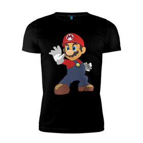 Мужская футболка премиум с принтом Super Mario (1) в Белгороде, 92% хлопок, 8% лайкра | приталенный силуэт, круглый вырез ворота, длина до линии бедра, короткий рукав | nintendo | марио | нинтендо