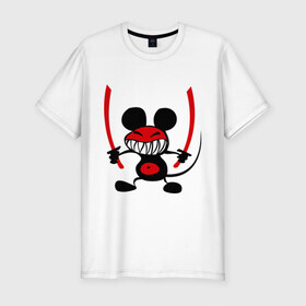 Мужская футболка премиум с принтом Samurai в Белгороде, 92% хлопок, 8% лайкра | приталенный силуэт, круглый вырез ворота, длина до линии бедра, короткий рукав | Тематика изображения на принте: воин | животные | мышка | мышонок | мышь | самурай