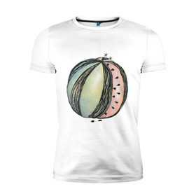 Мужская футболка премиум с принтом Арбуз в Белгороде, 92% хлопок, 8% лайкра | приталенный силуэт, круглый вырез ворота, длина до линии бедра, короткий рукав | фрукты