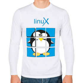 Мужской лонгслив хлопок с принтом Linux (4) в Белгороде, 100% хлопок |  | Тематика изображения на принте: 