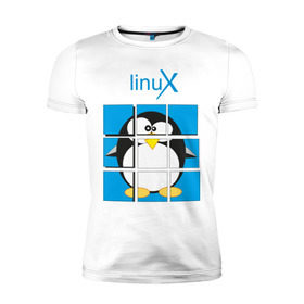 Мужская футболка премиум с принтом Linux (4) в Белгороде, 92% хлопок, 8% лайкра | приталенный силуэт, круглый вырез ворота, длина до линии бедра, короткий рукав | 