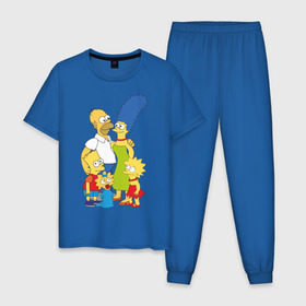 Мужская пижама хлопок с принтом The Simpsons (2) в Белгороде, 100% хлопок | брюки и футболка прямого кроя, без карманов, на брюках мягкая резинка на поясе и по низу штанин
 | Тематика изображения на принте: гомер