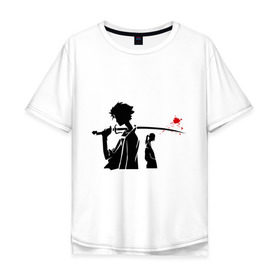 Мужская футболка хлопок Oversize с принтом Samurai Champloo в Белгороде, 100% хлопок | свободный крой, круглый ворот, “спинка” длиннее передней части | Тематика изображения на принте: anime | champloo | samurai | аниме | манга