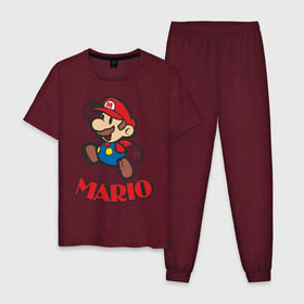 Мужская пижама хлопок с принтом Super Mario (3) в Белгороде, 100% хлопок | брюки и футболка прямого кроя, без карманов, на брюках мягкая резинка на поясе и по низу штанин
 | nintendo | марио | нинтендо