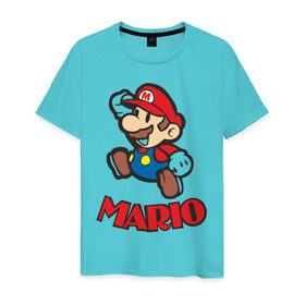 Мужская футболка хлопок с принтом Super Mario (3) в Белгороде, 100% хлопок | прямой крой, круглый вырез горловины, длина до линии бедер, слегка спущенное плечо. | nintendo | марио | нинтендо