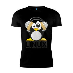 Мужская футболка премиум с принтом Linux (6) в Белгороде, 92% хлопок, 8% лайкра | приталенный силуэт, круглый вырез ворота, длина до линии бедра, короткий рукав | пингвин