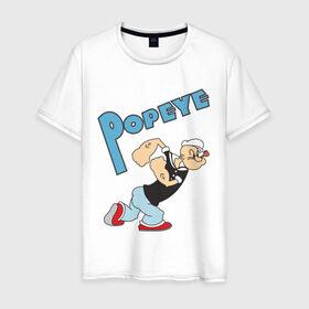 Мужская футболка хлопок с принтом Popeye в Белгороде, 100% хлопок | прямой крой, круглый вырез горловины, длина до линии бедер, слегка спущенное плечо. | popeye