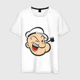 Мужская футболка хлопок с принтом Popeye (2) в Белгороде, 100% хлопок | прямой крой, круглый вырез горловины, длина до линии бедер, слегка спущенное плечо. | popeye