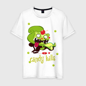 Мужская футболка хлопок с принтом Сandy kills в Белгороде, 100% хлопок | прямой крой, круглый вырез горловины, длина до линии бедер, слегка спущенное плечо. | happy tree friends