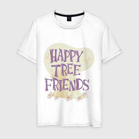 Мужская футболка хлопок с принтом Happy tree friend в Белгороде, 100% хлопок | прямой крой, круглый вырез горловины, длина до линии бедер, слегка спущенное плечо. | Тематика изображения на принте: happy tree friends