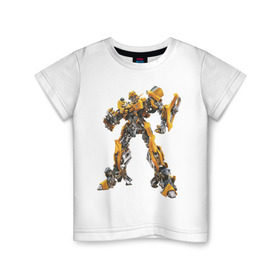 Детская футболка хлопок с принтом Bumblebee в Белгороде, 100% хлопок | круглый вырез горловины, полуприлегающий силуэт, длина до линии бедер | bumble bee | bumblebee | трансформеры