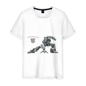 Мужская футболка хлопок с принтом Transformer jazz в Белгороде, 100% хлопок | прямой крой, круглый вырез горловины, длина до линии бедер, слегка спущенное плечо. | anime | аниме | анимэ
