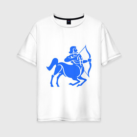 Женская футболка хлопок Oversize с принтом Стрелец (2) в Белгороде, 100% хлопок | свободный крой, круглый ворот, спущенный рукав, длина до линии бедер
 | zodiac | астрология | гороскоп | знаки зодиака | стрелец
