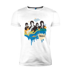 Мужская футболка премиум с принтом The Beatles в Белгороде, 92% хлопок, 8% лайкра | приталенный силуэт, круглый вырез ворота, длина до линии бедра, короткий рукав | beatles | lennon | битлз | битлс | битлы | леннон