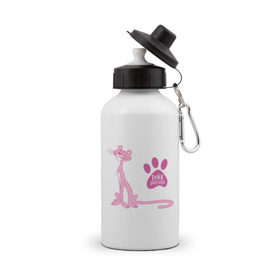 Бутылка спортивная с принтом Розовая Пантера в Белгороде, металл | емкость — 500 мл, в комплекте две пластиковые крышки и карабин для крепления | pink panther | розовая пантера