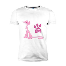Мужская футболка премиум с принтом Розовая Пантера в Белгороде, 92% хлопок, 8% лайкра | приталенный силуэт, круглый вырез ворота, длина до линии бедра, короткий рукав | Тематика изображения на принте: pink panther | розовая пантера
