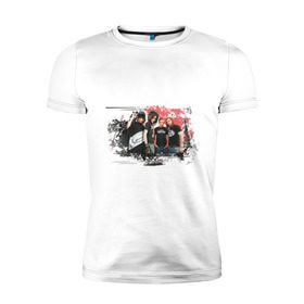 Мужская футболка премиум с принтом Tokio Hotel (3) в Белгороде, 92% хлопок, 8% лайкра | приталенный силуэт, круглый вырез ворота, длина до линии бедра, короткий рукав | Тематика изображения на принте: tokio hotel