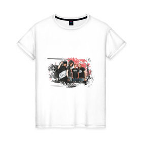 Женская футболка хлопок с принтом Tokio Hotel (3) в Белгороде, 100% хлопок | прямой крой, круглый вырез горловины, длина до линии бедер, слегка спущенное плечо | tokio hotel