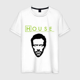 Мужская футболка хлопок с принтом Доктор Хаус в Белгороде, 100% хлопок | прямой крой, круглый вырез горловины, длина до линии бедер, слегка спущенное плечо. | everybody lies | haus | house | все лгут | доктор | хауз | хаус | хью лори