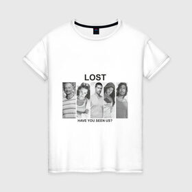 Женская футболка хлопок с принтом lost (5) в Белгороде, 100% хлопок | прямой крой, круглый вырез горловины, длина до линии бедер, слегка спущенное плечо | Тематика изображения на принте: lost | лост | остаться в живых