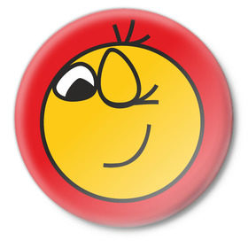 Значок с принтом Смайлик (3) в Белгороде,  металл | круглая форма, металлическая застежка в виде булавки | Тематика изображения на принте: smile | смайл | смайлик | улыбка