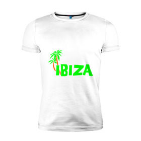 Мужская футболка премиум с принтом Ibiza в Белгороде, 92% хлопок, 8% лайкра | приталенный силуэт, круглый вырез ворота, длина до линии бедра, короткий рукав | ibiza | ибица | пальмы | фестиваль