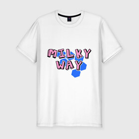 Мужская футболка премиум с принтом Milky way в Белгороде, 92% хлопок, 8% лайкра | приталенный силуэт, круглый вырез ворота, длина до линии бедра, короткий рукав | dance | milkyway | tecktonick | tektonic | tektonik | клуб | танцевать | тектоник | тиктоник